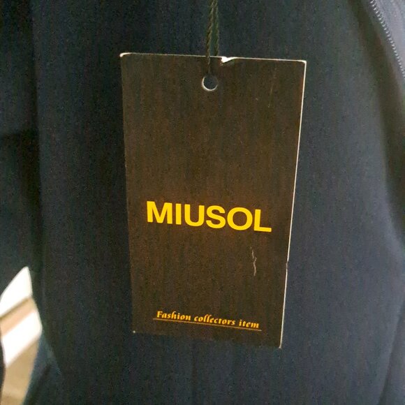 I Miusol Classy Navy Blue V-Neck 3/4 Sleeve Party Dress XL NWT - Picture 9 of 10